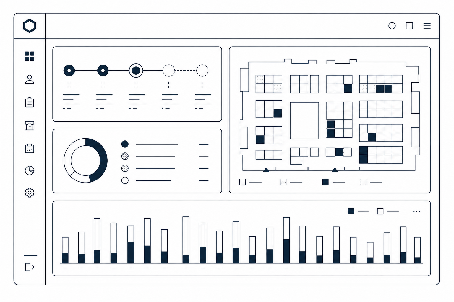 Organiser dashboard with registration pipeline and stall allocation